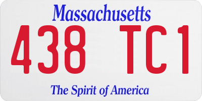 MA license plate 438TC1