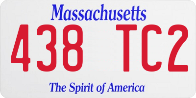 MA license plate 438TC2