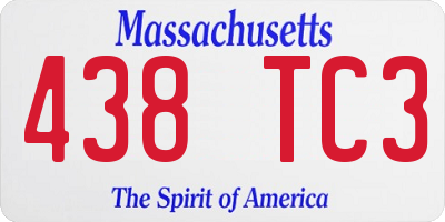 MA license plate 438TC3