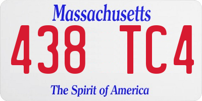 MA license plate 438TC4