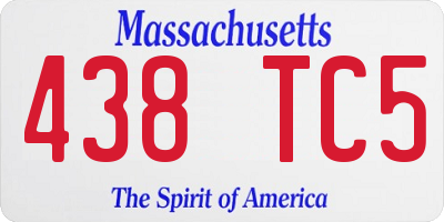 MA license plate 438TC5