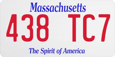MA license plate 438TC7