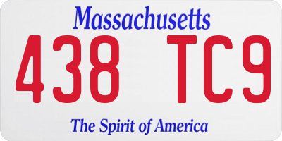 MA license plate 438TC9