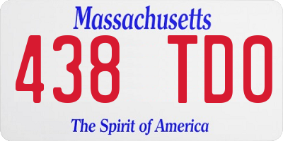 MA license plate 438TD0