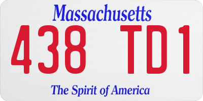 MA license plate 438TD1