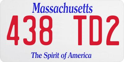 MA license plate 438TD2