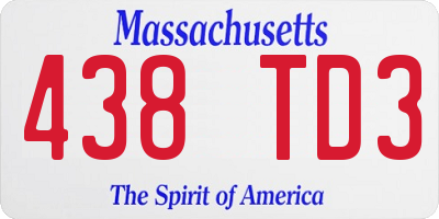 MA license plate 438TD3