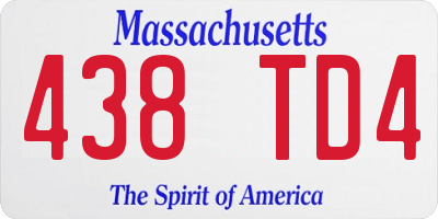 MA license plate 438TD4