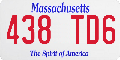 MA license plate 438TD6