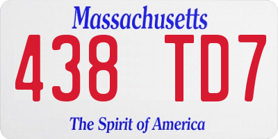 MA license plate 438TD7