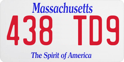 MA license plate 438TD9