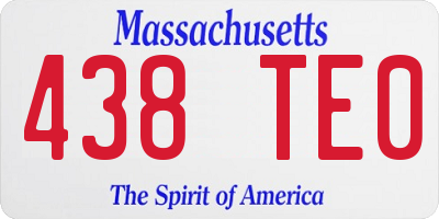 MA license plate 438TE0