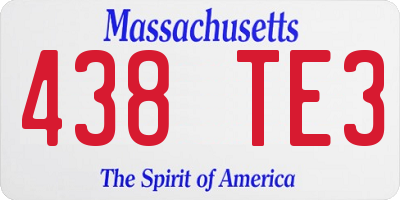 MA license plate 438TE3