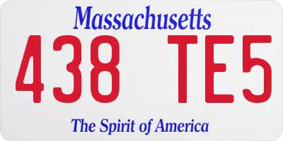 MA license plate 438TE5