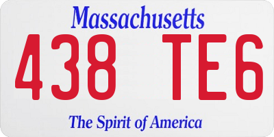 MA license plate 438TE6