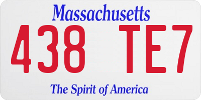 MA license plate 438TE7