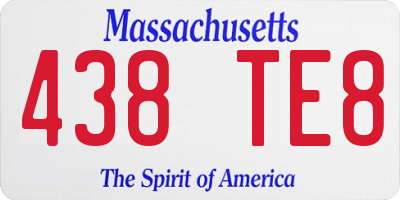 MA license plate 438TE8