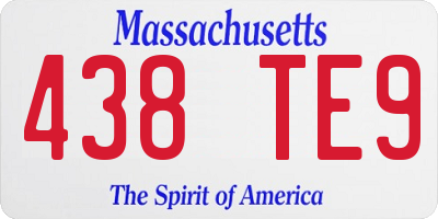 MA license plate 438TE9