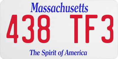 MA license plate 438TF3