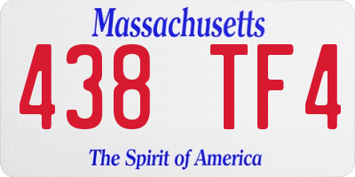 MA license plate 438TF4