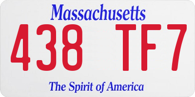 MA license plate 438TF7