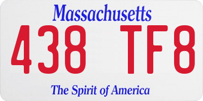 MA license plate 438TF8
