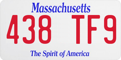 MA license plate 438TF9