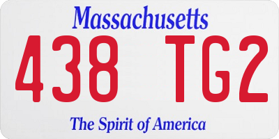 MA license plate 438TG2
