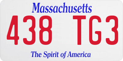 MA license plate 438TG3