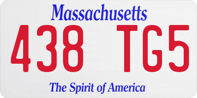 MA license plate 438TG5