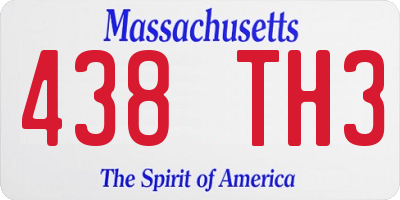 MA license plate 438TH3