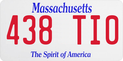 MA license plate 438TI0