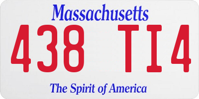 MA license plate 438TI4