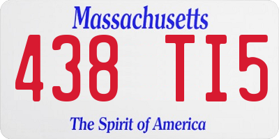 MA license plate 438TI5