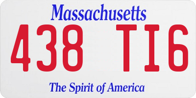 MA license plate 438TI6