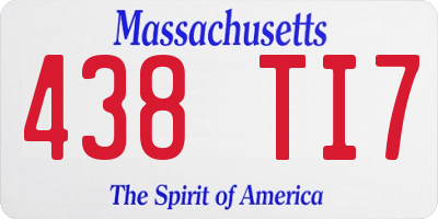 MA license plate 438TI7