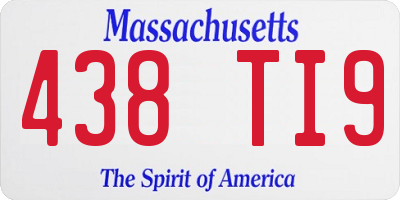 MA license plate 438TI9