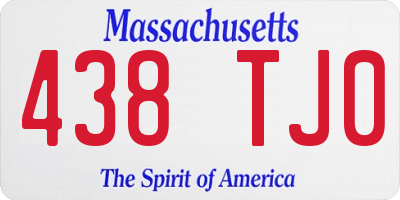 MA license plate 438TJ0