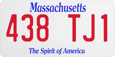 MA license plate 438TJ1