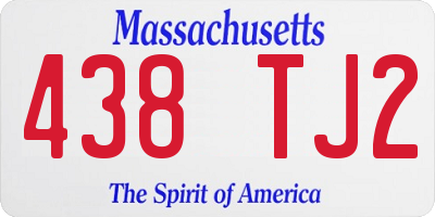 MA license plate 438TJ2