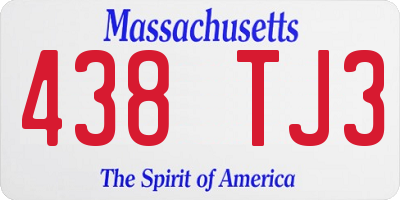 MA license plate 438TJ3