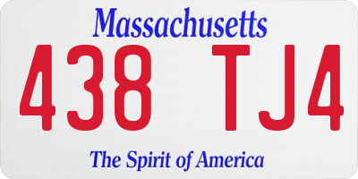 MA license plate 438TJ4