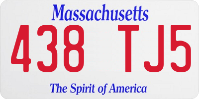 MA license plate 438TJ5