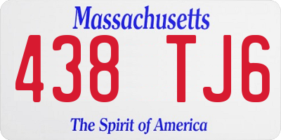MA license plate 438TJ6