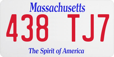 MA license plate 438TJ7