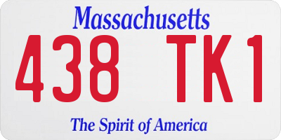 MA license plate 438TK1