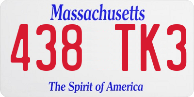 MA license plate 438TK3