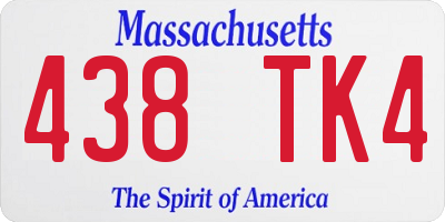 MA license plate 438TK4
