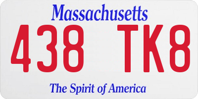 MA license plate 438TK8
