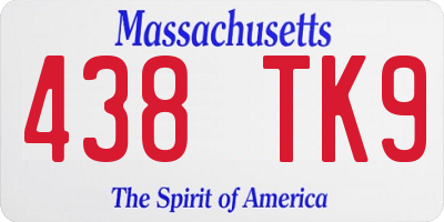 MA license plate 438TK9